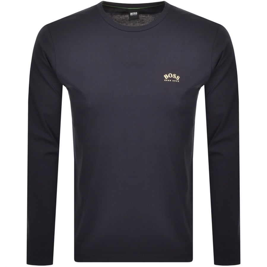 Alternative Image for ProductBOSS Togn Curved Long Sleeve T Shirt Navy1